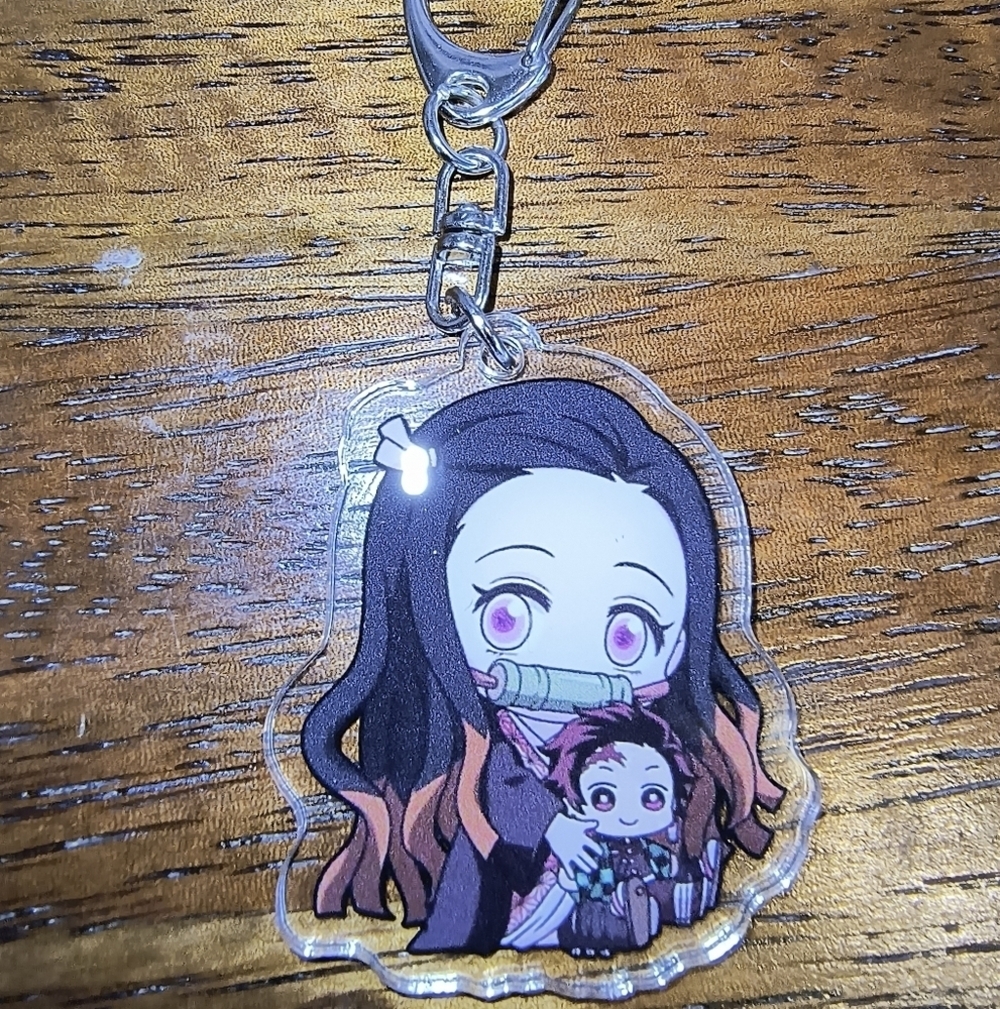 Women’s Jewelry Anime Nezuko Kamado Keychain with Cute Multicolored Design